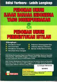 Image of Pedoman Umum Ejaan Bahasa Indonesia Yang Disempurnakan Dan Pedoman Umum Pembentukan Istilah